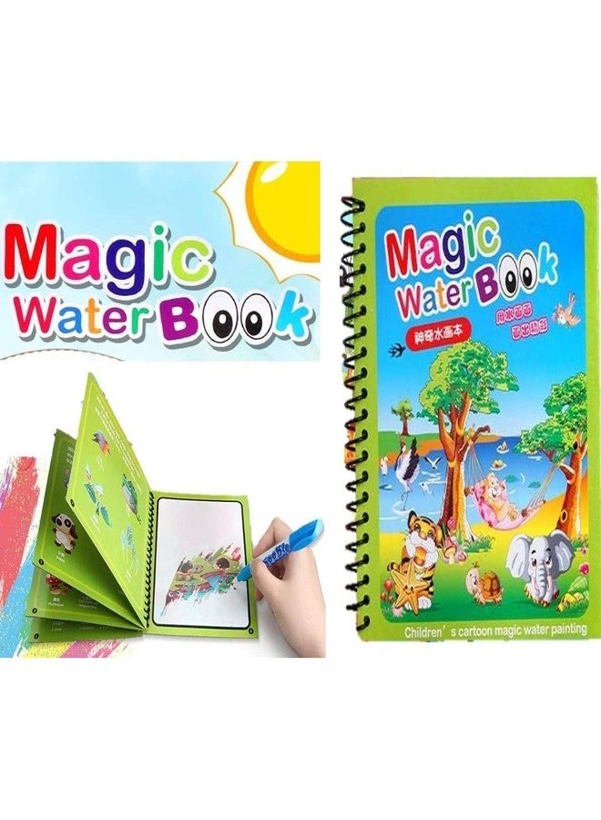 REZNOR MDF Board Quick Dry Re-Usable Magic Coloring Water Book Doodle With Magic Pen Painting Board For Children Education Drawing Pad (Random Design) (Pack Of 6) - Image 2